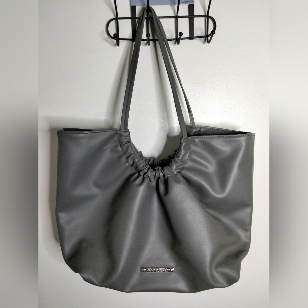 Betsey Johnson (Gray) Floral Interior Double Strap Boho Chic Shoulder Tote Bag